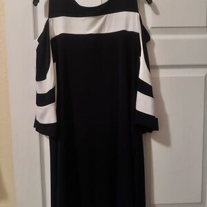Nina Leonard Black & White Women's Dress - NWOT Size L